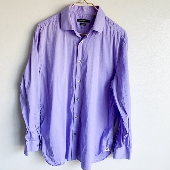 John Varvatos Mens lavender regular fit long sleeve button down shirt  medium - Picture 1 of 8